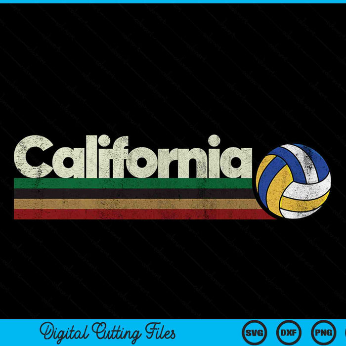 Vintage volleyball California volleyball retro stripes SVG cut file