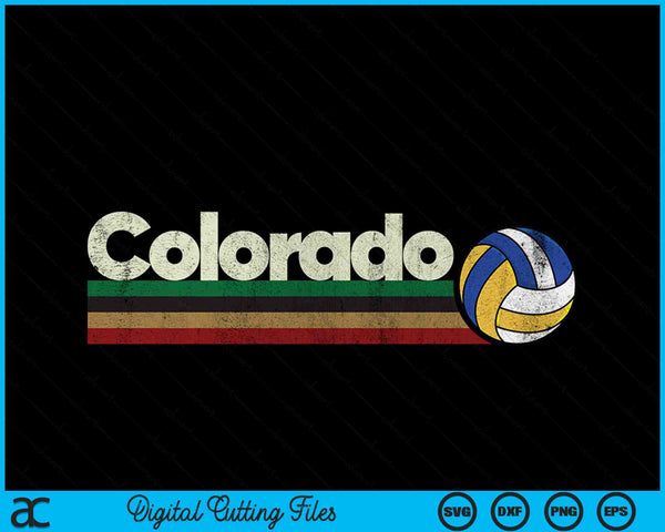 Vintage Volleyball Colorado Volleyball Retro Stripes SVG PNG Digital Cutting Files
