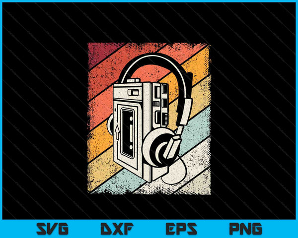 Vintage walkman retro 80s 90s SVG cut file