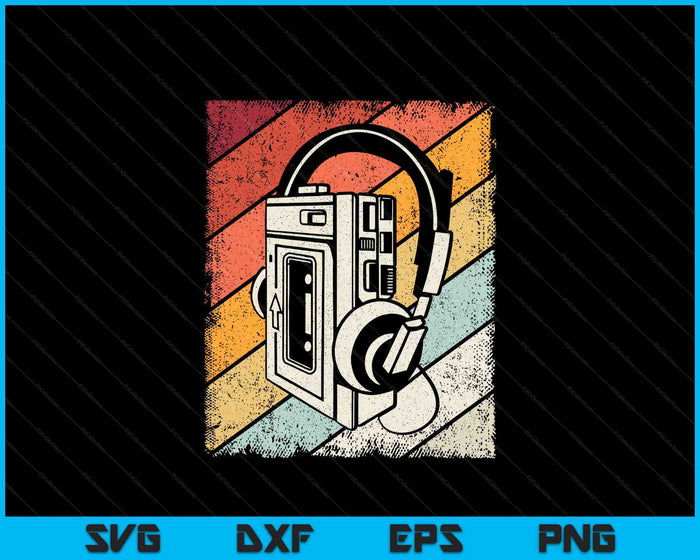 Vintage Walkman Retro 80s 90s SVG PNG Digital Printable Files