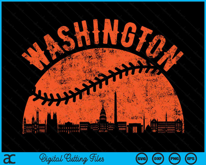 Vintage Washington Baseball SVG PNG digitale snijbestanden 