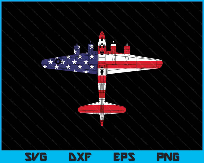 Vintage Ww2 B 17 Flying Fortress Airplane American Flag SVG PNG Digital Printable Files