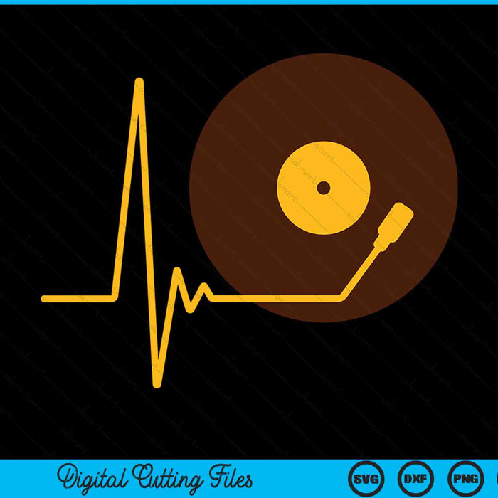 Vinyl record plate pulse SVG cut file