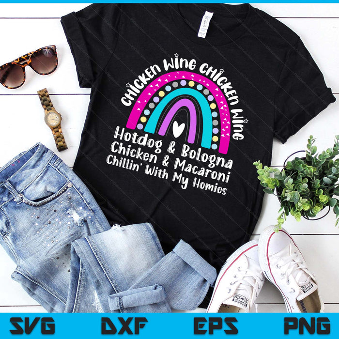 Viral Chicken Wing Chicken Wing Hot Dog Bologna Song lyric SVG PNG Digital Printable Files
