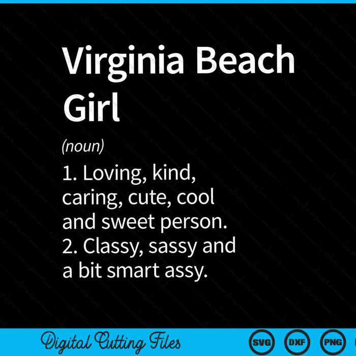 Virginia Beach Girl VA Virginia Home Roots SVG PNG Cortar archivos imprimibles