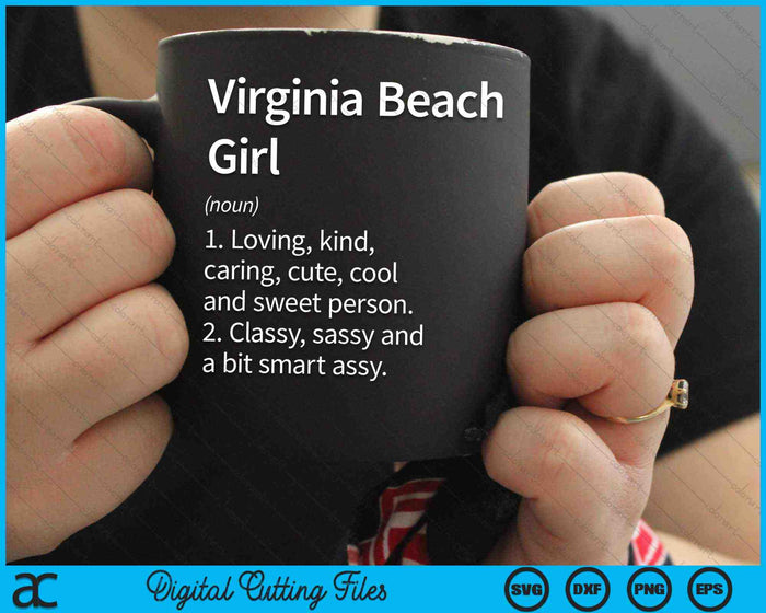 Virginia Beach Girl VA Virginia Home Roots SVG PNG Cutting Printable Files
