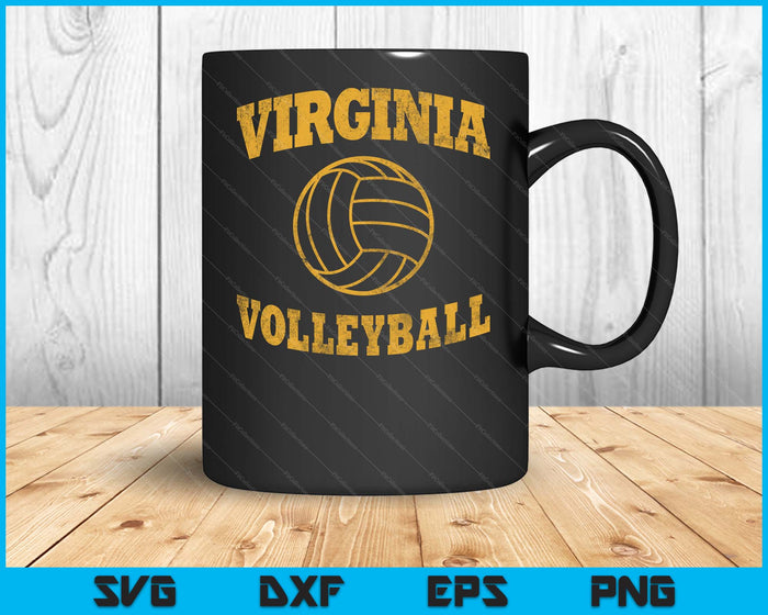 Virginia Volleyball Classic Vintage Distressed SVG PNG Digital Cutting Files