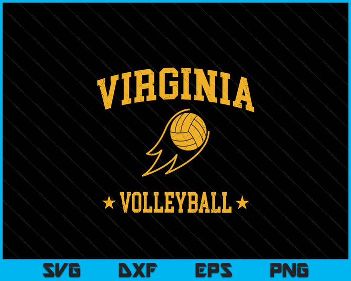 Virginia Volleyball Vintage Gameday Retro Volleyball Lover SVG PNG Digital Printable Files