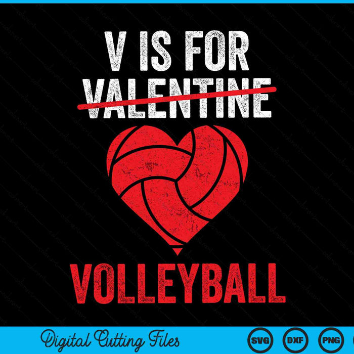 V is for Valentine volleyball Valentine's Day SVG cut file
