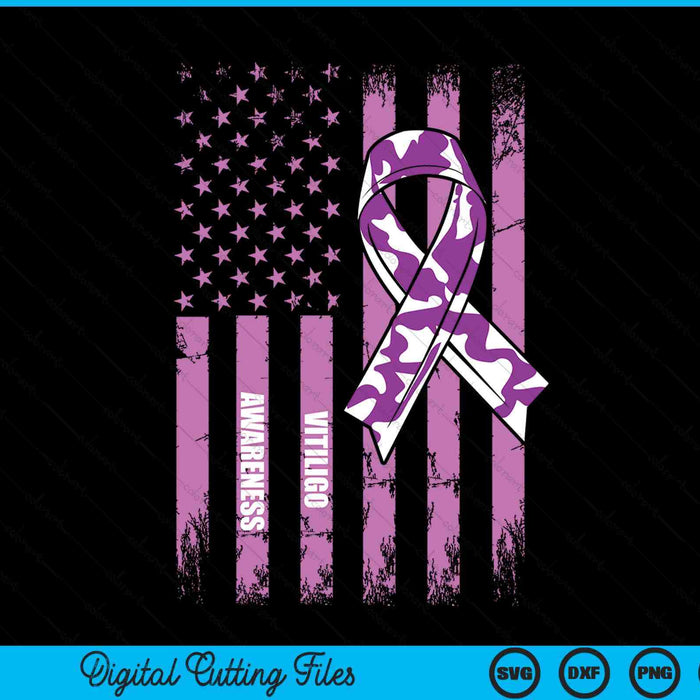 Vitiligo awareness USA flag SVG cut file