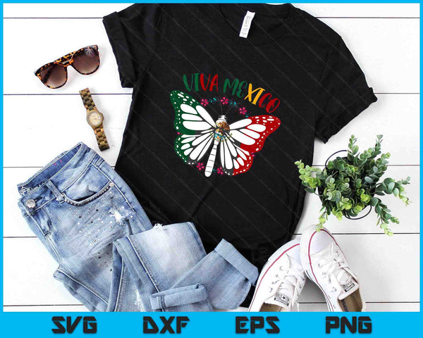 Viva Mexico Shirt Women Kids Girls Butterfly Mexican Flag SVG PNG Digital Printable Files