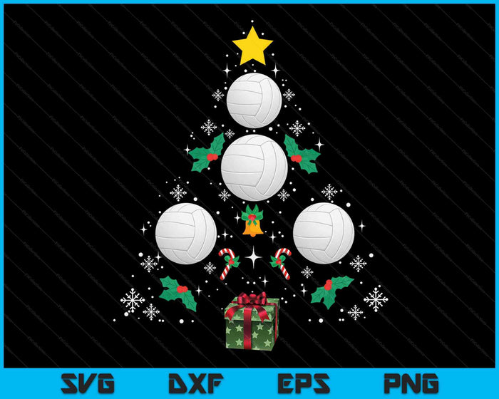 Volleybal kerstboom Kerstvolleybal SVG PNG digitale snijbestanden