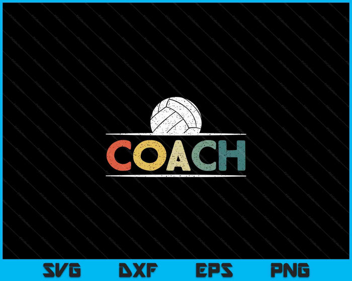 Volleyball Coach Gifts Vintage Ball Coaching SVG PNG Digital Cutting Files