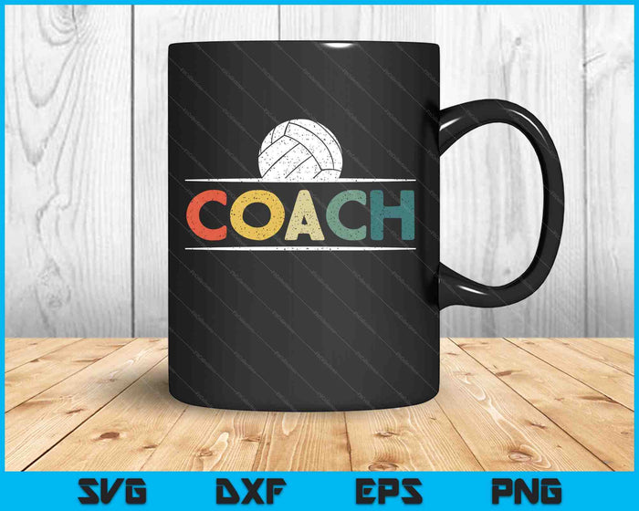 Volleybal Coach Geschenken Vintage Bal Coaching SVG PNG Digitale Snijbestanden