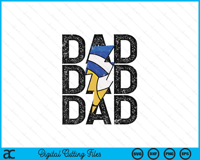 Volleyball Dad Distressed Lightning Bolt SVG PNG Digital Printable Files