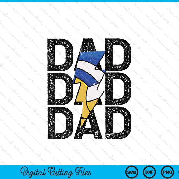 Volleyball dad distressed lightning bolt SVG cut file