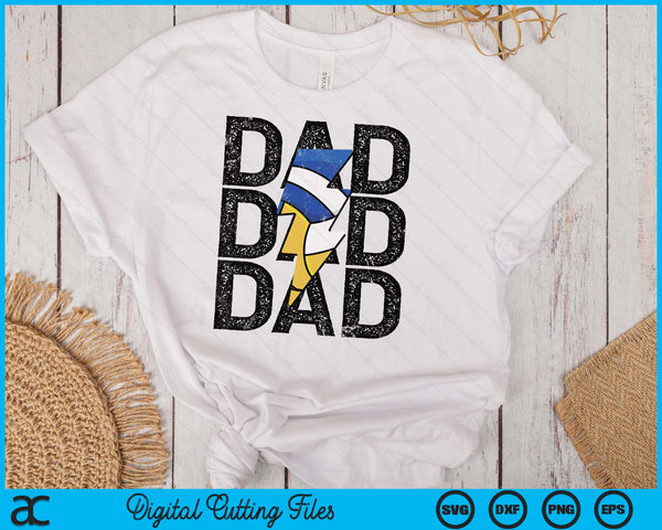 Volleyball Dad Distressed Lightning Bolt SVG PNG Digital Printable Files