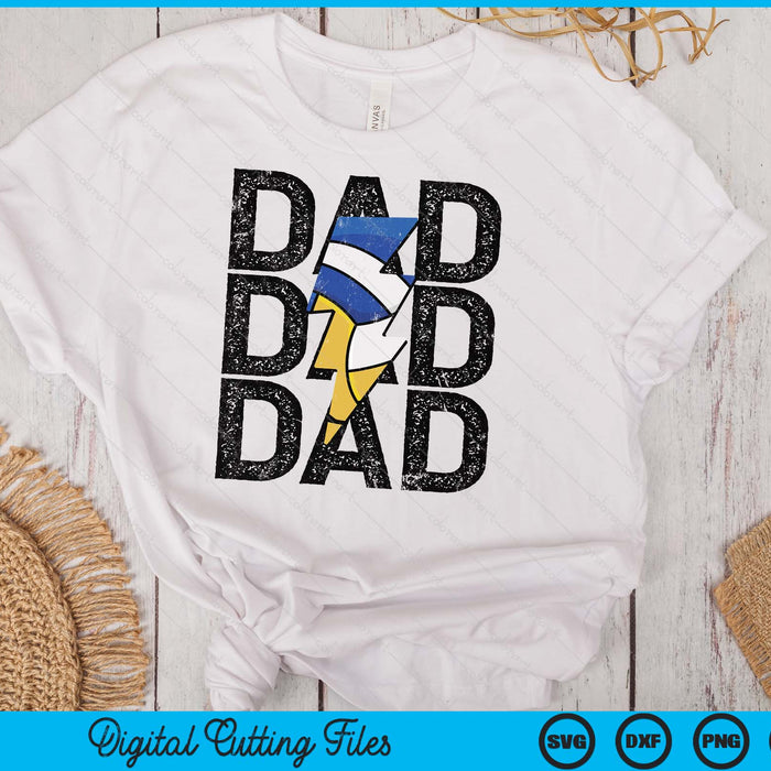 Volleyball Dad Distressed Lightning Bolt SVG PNG Digital Printable Files