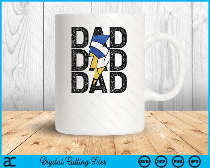 Volleyball Dad Distressed Lightning Bolt SVG PNG Digital Printable Files