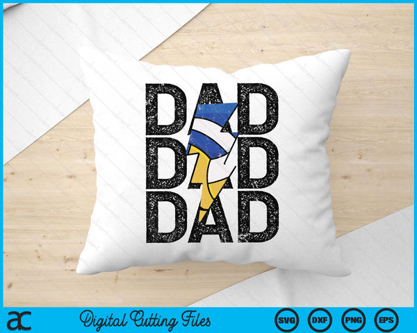 Volleyball Dad Distressed Lightning Bolt SVG PNG Digital Printable Files