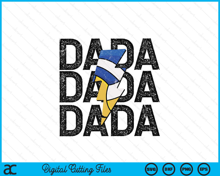 Volleyball Dada Distressed Lightning Bolt SVG PNG Digital Printable Files