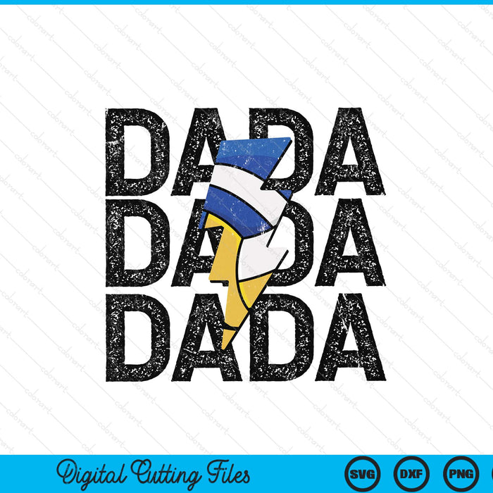 Volleyball dada distressed lightning bolt SVG cut file