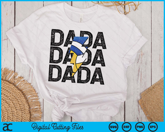 Volleyball Dada Distressed Lightning Bolt SVG PNG Digital Printable Files