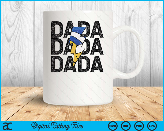 Volleyball Dada Distressed Lightning Bolt SVG PNG Digital Printable Files