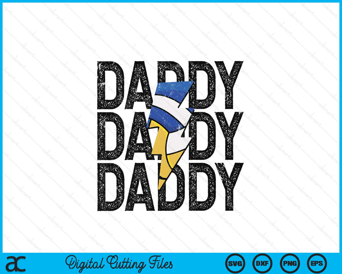 Volleyball Daddy Distressed Lightning Bolt SVG PNG Digital Printable Files