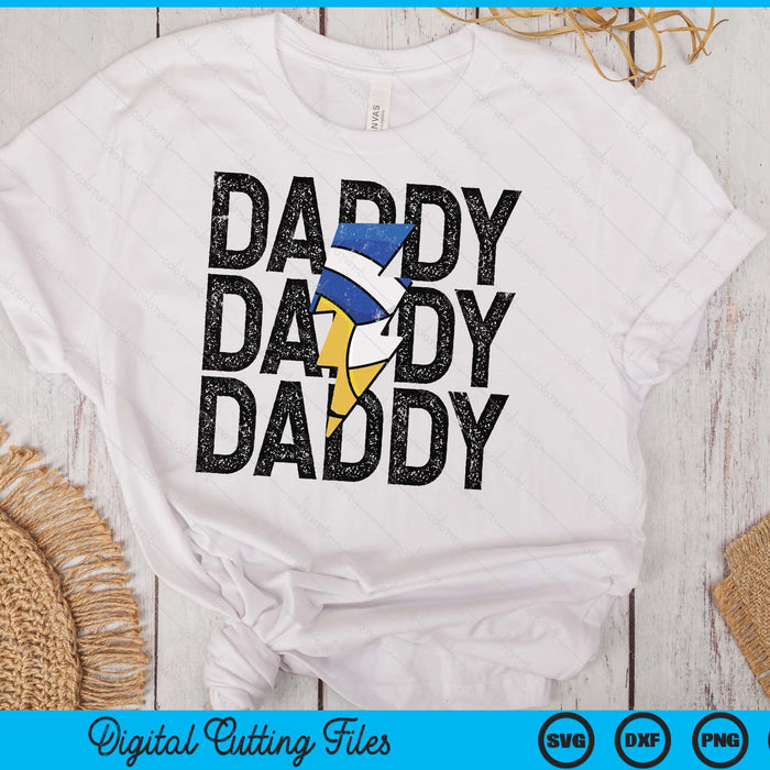 Volleyball Daddy Distressed Lightning Bolt SVG PNG Digital Printable Files