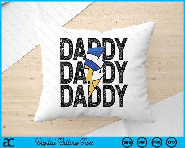 Volleyball Daddy Distressed Lightning Bolt SVG PNG Digital Printable Files