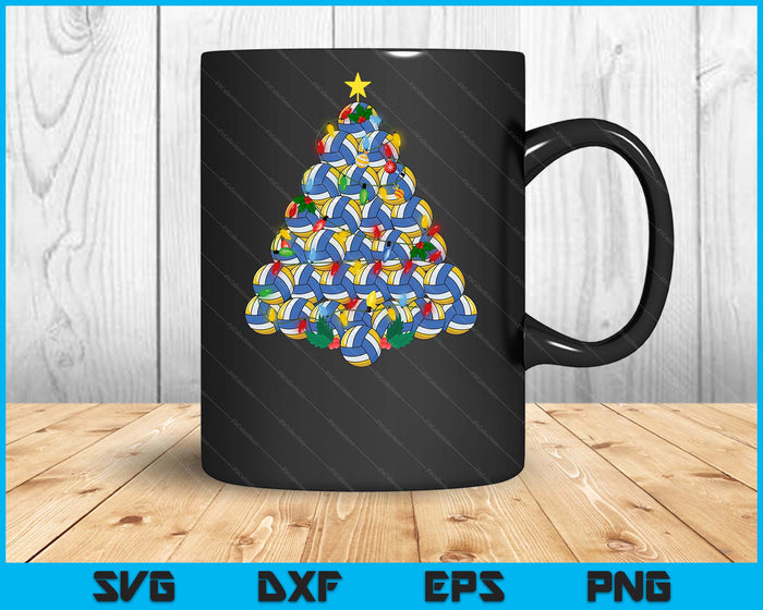 Volleyball Football Christmas Tree Xmas Pajamas Player Coach SVG PNG Digital Printable Files