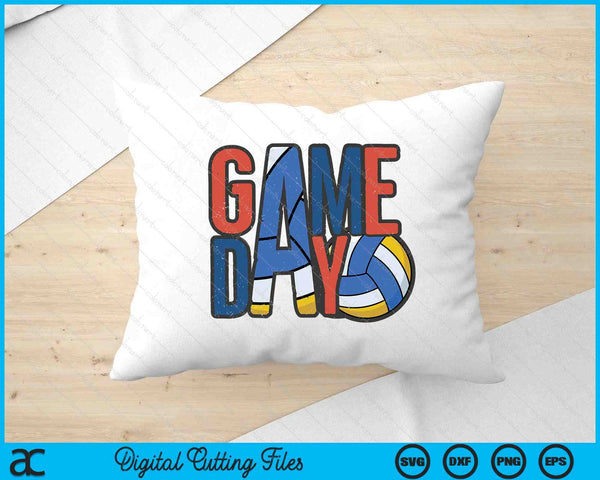 Volleyball Game Day Navy Blue And Red SVG PNG Digital Printable Files