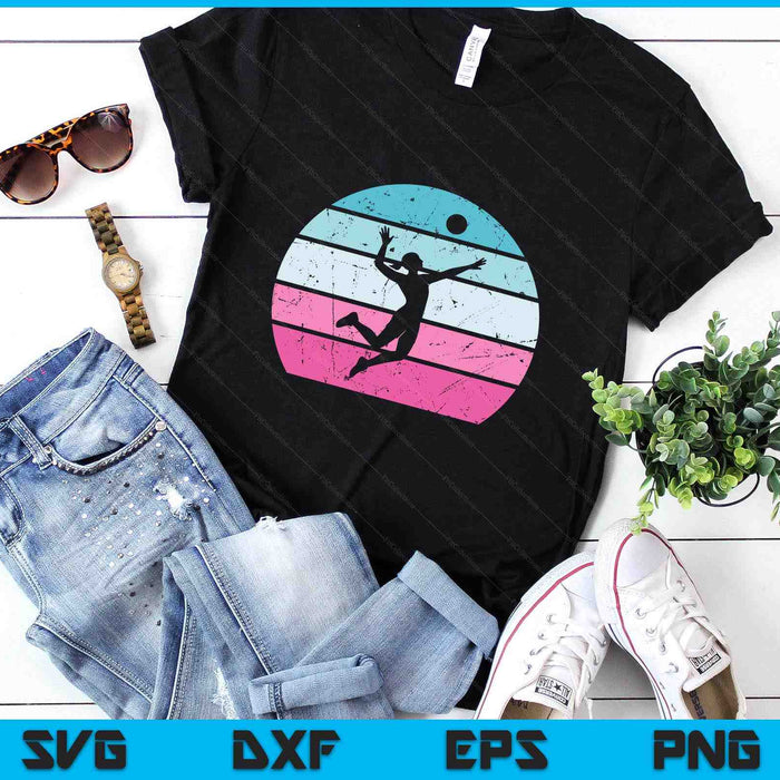 Volleyball Girl Retro Vintage SVG PNG Digital Printable Files