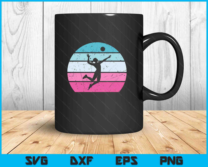 Volleyball Girl Retro Vintage SVG PNG Digital Printable Files