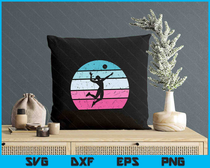 Volleyball Girl Retro Vintage SVG PNG Digital Printable Files