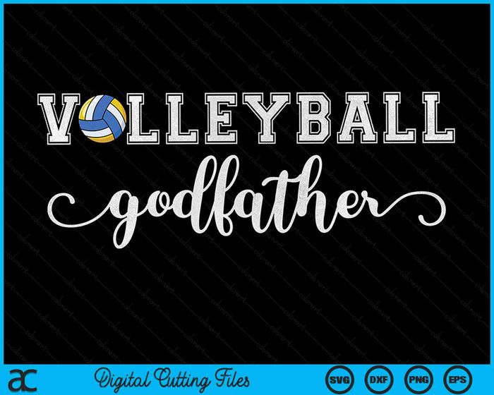 Volleybal Godfather Volleybal Sport Minnaar Verjaardag Vaders Dag SVG PNG Digitale Snijbestanden 