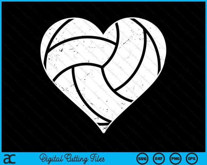 Volleyball Heart Love Valentines Day Volleyball Player SVG PNG Digital Cutting Files