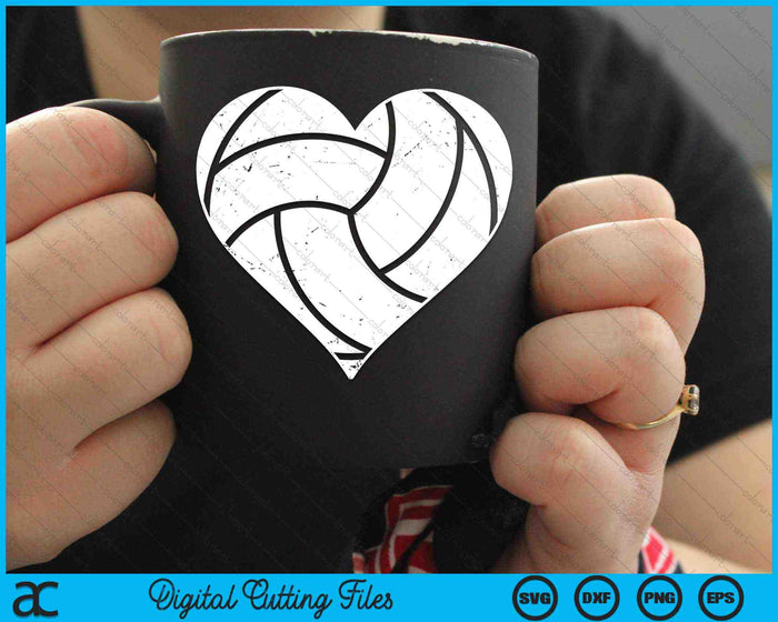 Volleybal hart liefde Valentijnsdag volleybal speler SVG PNG digitale snijbestanden