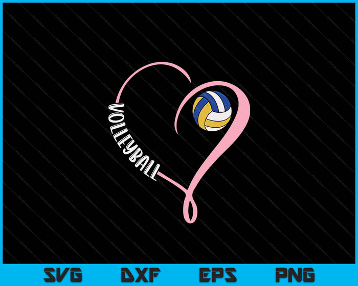 Volleyball Ladies Valentine's Day SVG PNG Digital Printable Files