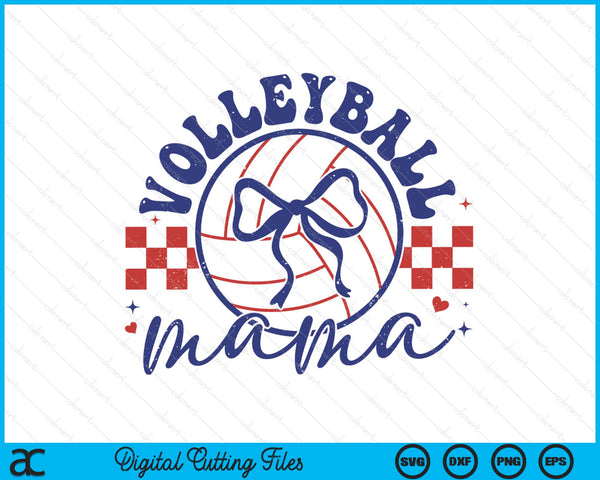 Volleyball mama coquette bow Mother's Day SVG cut file