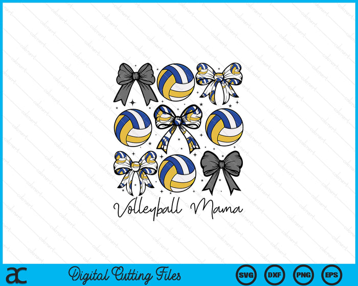 Volleyball Mama Coquette Bow Volleyball Season SVG PNG Digital Printable Files