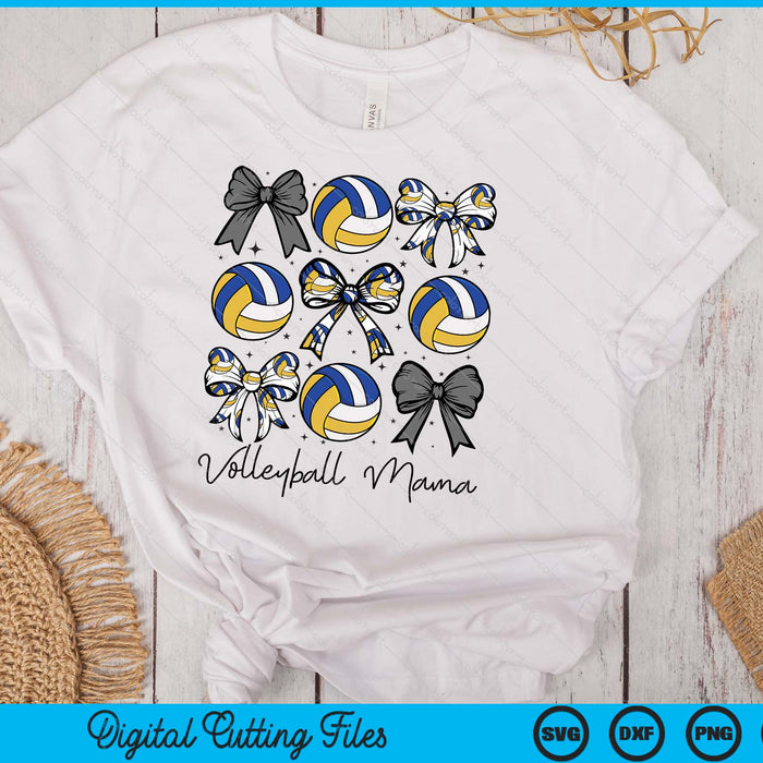 Volleyball Mama Coquette Bow Volleyball Season SVG PNG Digital Printable Files