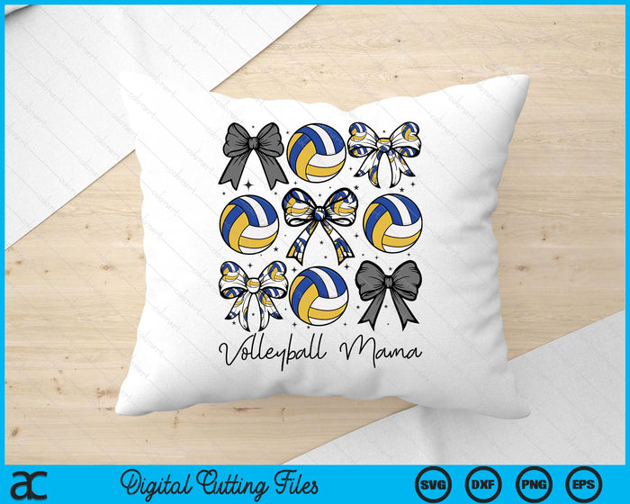 Volleyball Mama Coquette Bow Volleyball Season SVG PNG Digital Printable Files