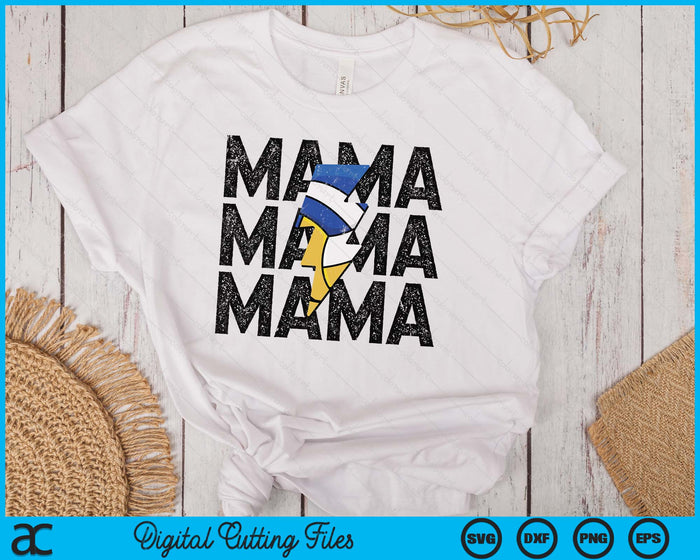 Volleyball Mama Distressed Lightning Bolt SVG PNG Digital Printable Files