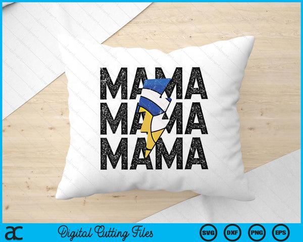 Volleyball Mama Distressed Lightning Bolt SVG PNG Digital Printable Files