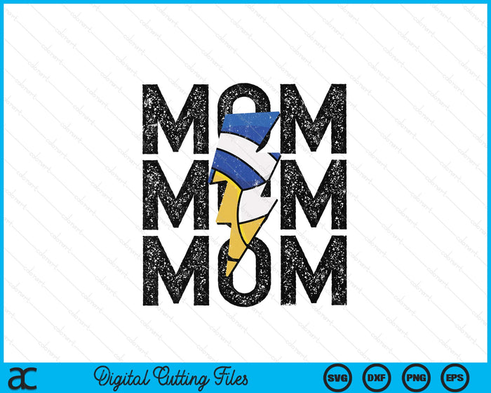 Volleyball Mom Distressed Lightning Bolt SVG PNG Digital Printable Files