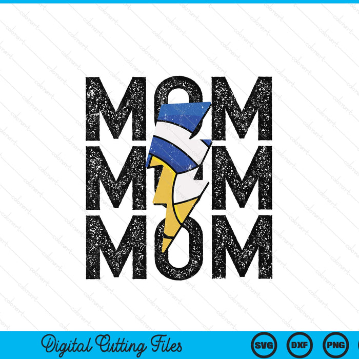Volleyball Mom Distressed Lightning Bolt SVG PNG Digital Printable Files