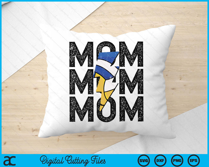 Volleyball Mom Distressed Lightning Bolt SVG PNG Digital Printable Files