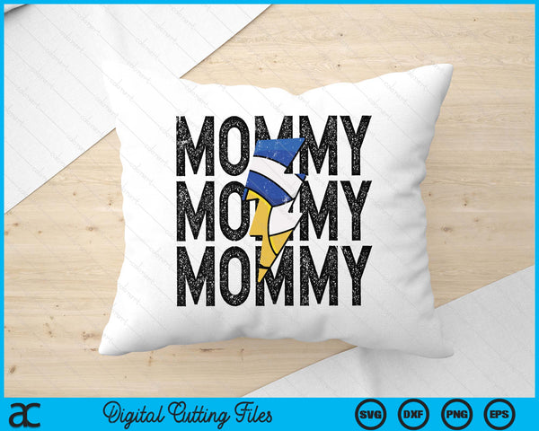 Volleyball Mommy Distressed Lightning Bolt SVG PNG Digital Printable Files